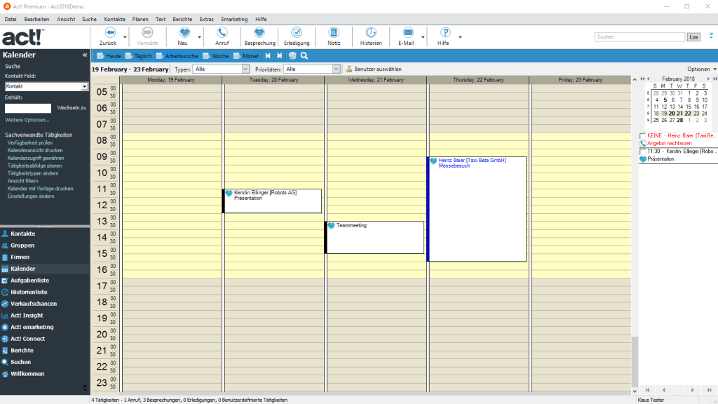ACT! Outlook Kalender Screenshot