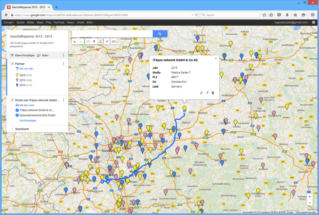 Kartensoftware individuell für einen Kunden programmiert
