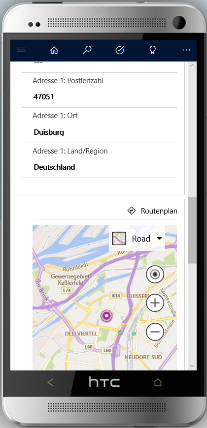 Microsoft Dynamics auf dem Handy verwendet